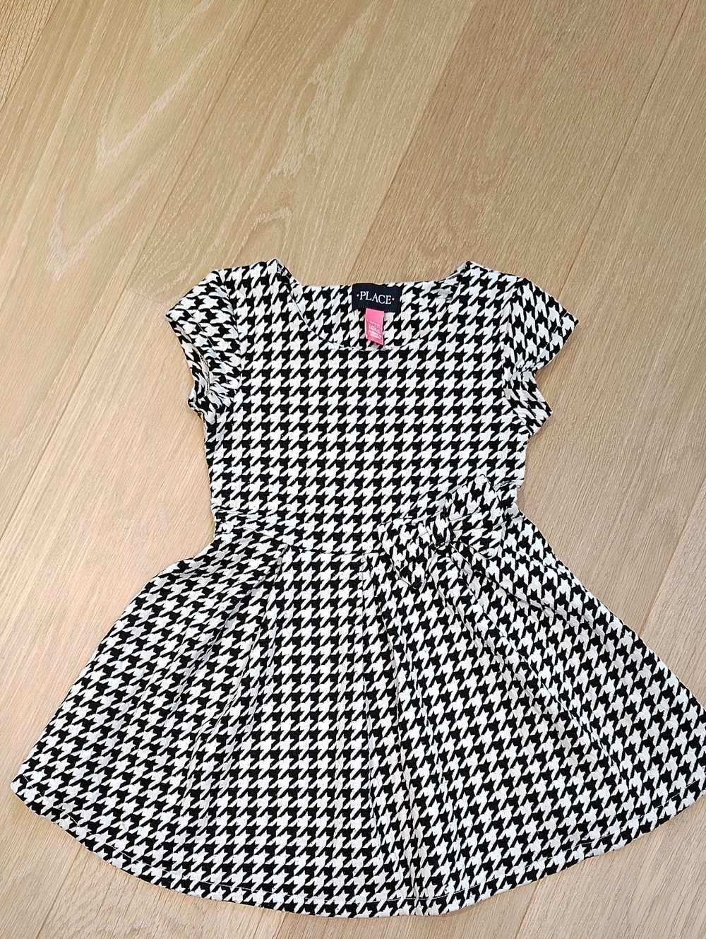 The Children's Place Black and White Houndstooth Fit-and-Flare Dress